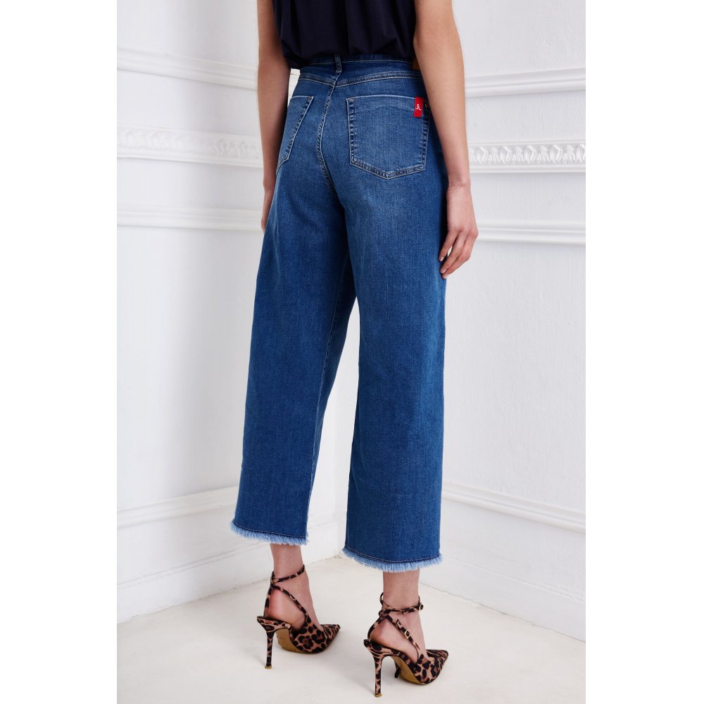 SARAH LAWRENCE DENIM WIDE LEG CROPPED