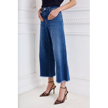 SARAH LAWRENCE DENIM WIDE LEG CROPPED