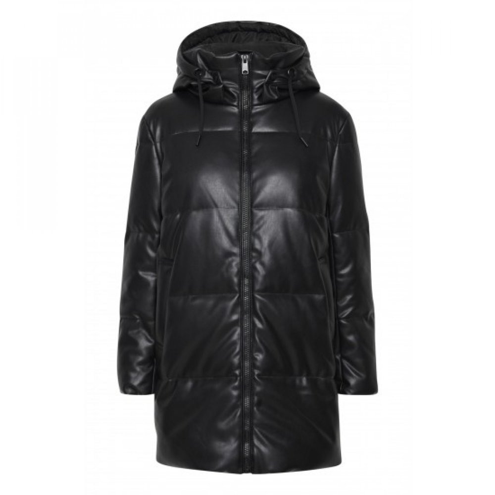 PUFFER JACKET LEATHER LOOK